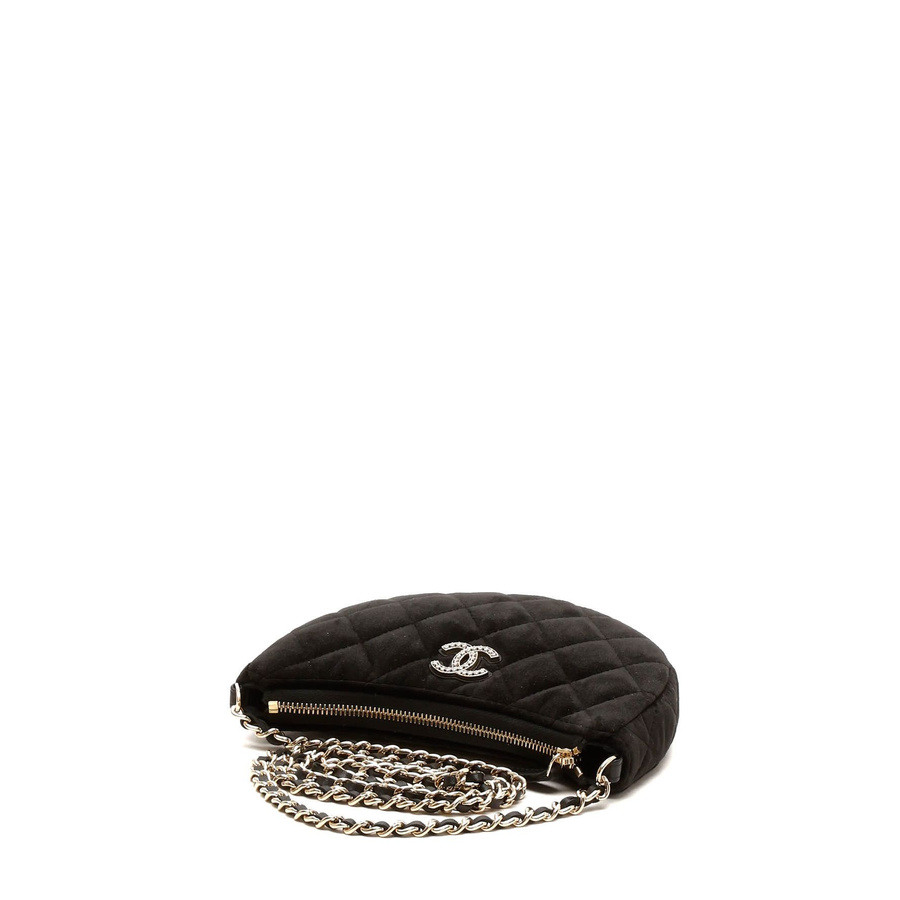 Chanel CC Mini Velvet Half Moon Bag
