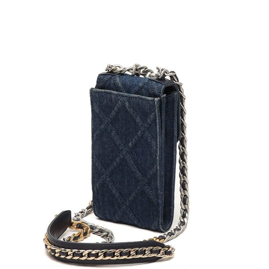 Chanel 19 Denim Phone Holder Crossbody Bag