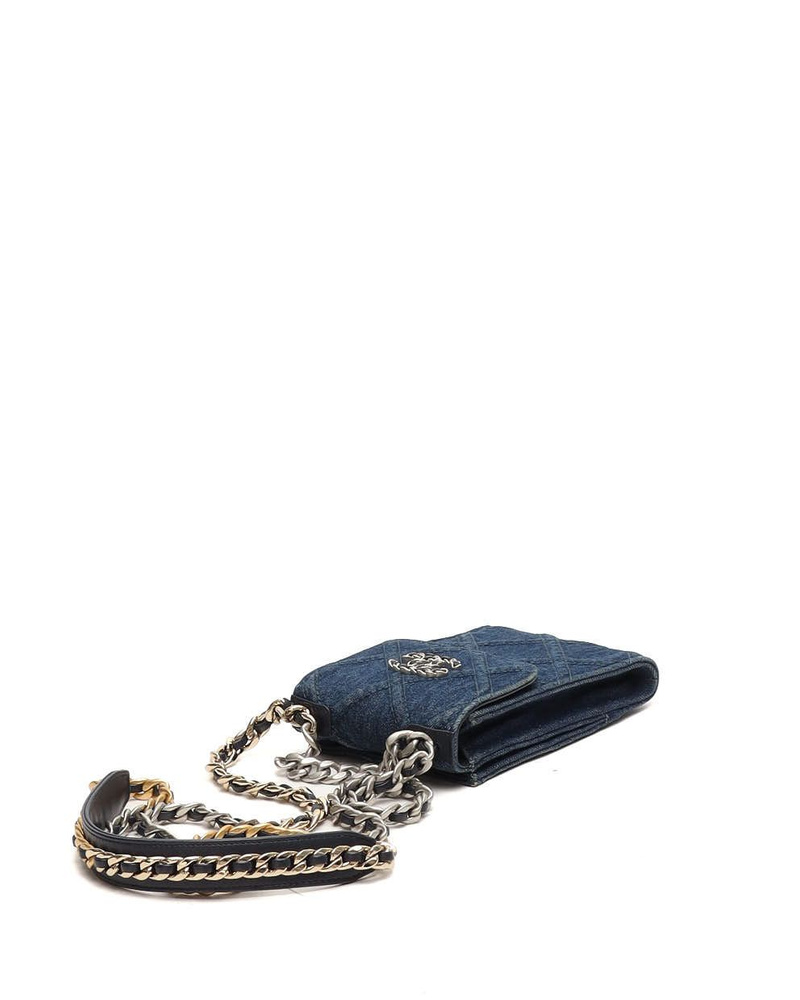 Chanel 19 Denim Phone Holder Crossbody Bag