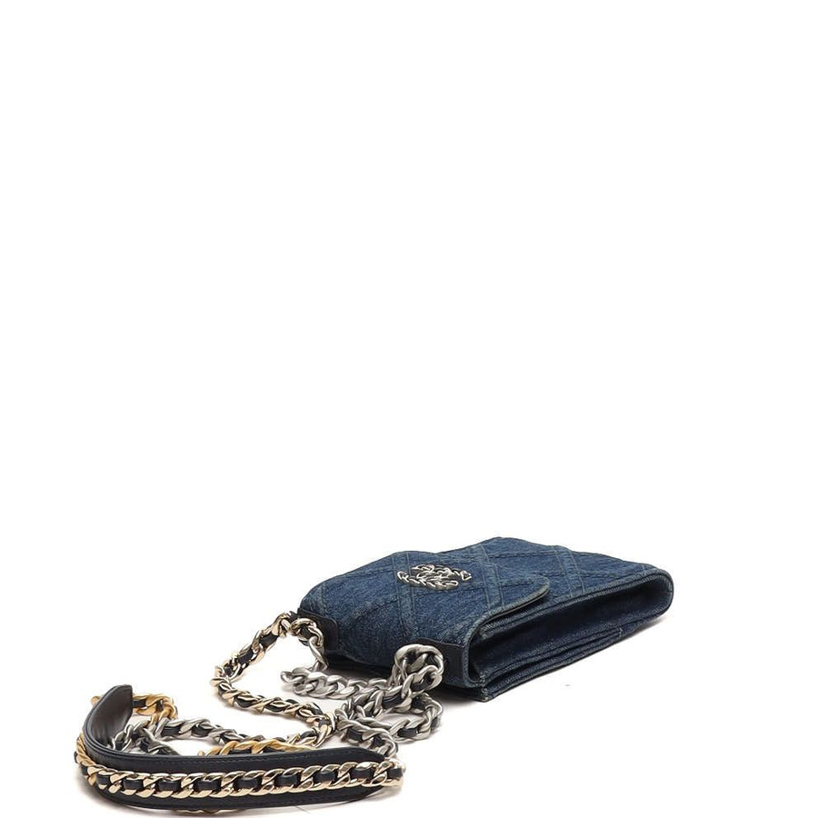 Chanel 19 Denim Phone Holder Crossbody Bag