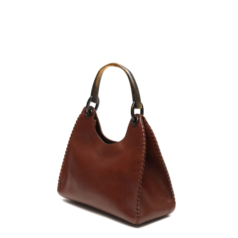 Gucci Leather Wood Hobo Bag