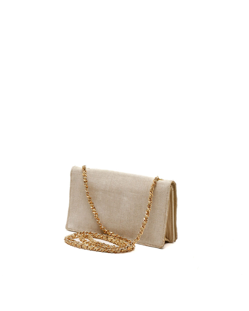Chanel CC Linen Wallet on Chain Bag