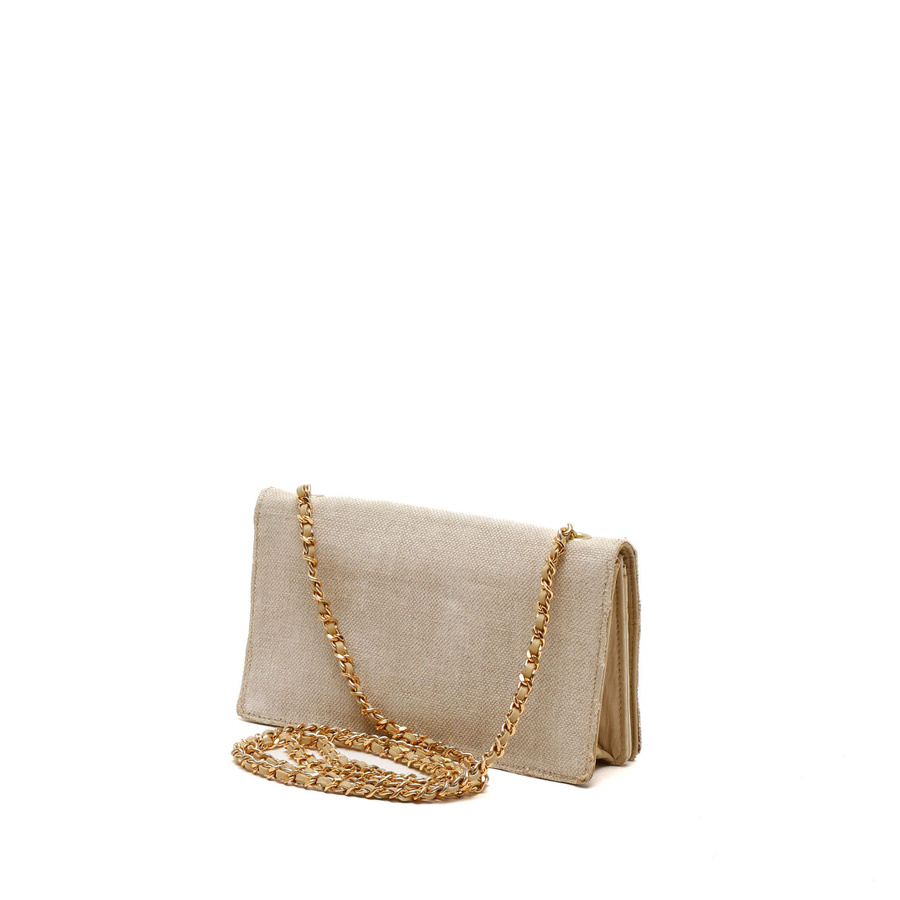 Chanel CC Linen Wallet on Chain Bag