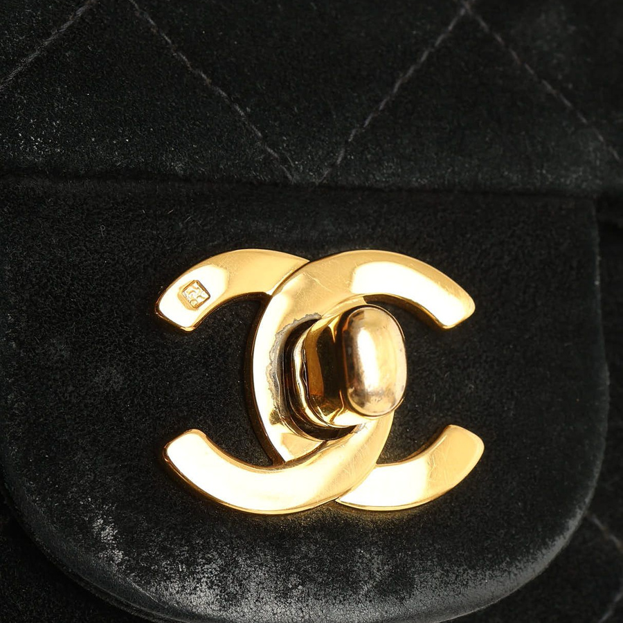 Chanel Classic Medium Suede Double Flap Bag