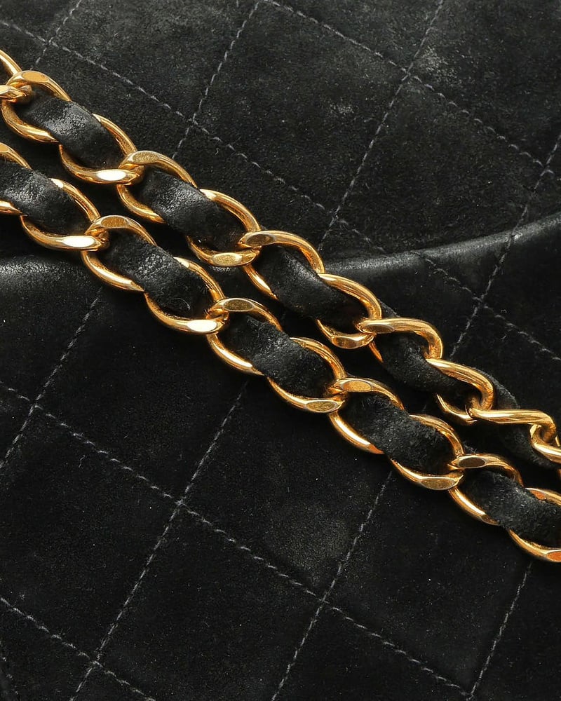 Chanel Classic Medium Suede Double Flap Bag