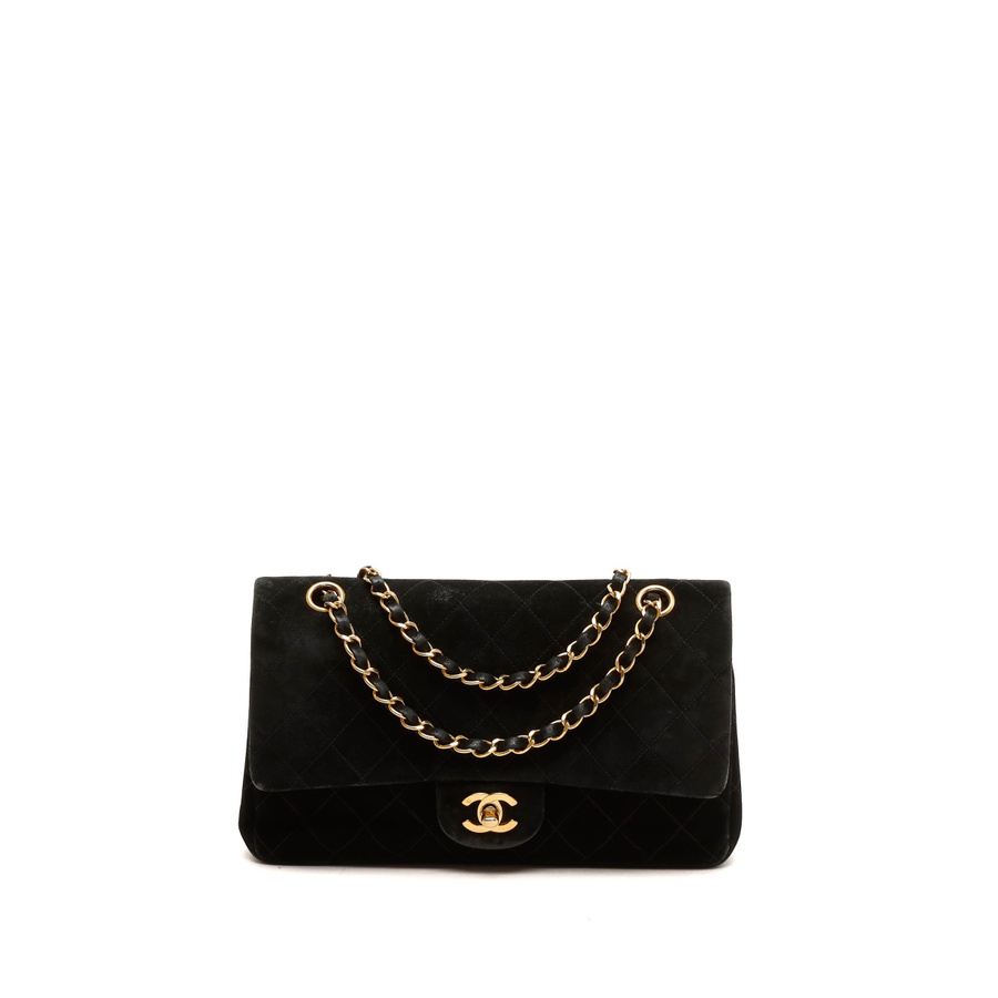 Chanel Classic Medium Suede Double Flap Bag