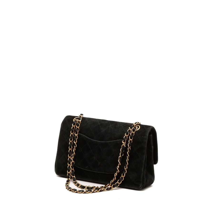 Chanel Classic Medium Suede Double Flap Bag