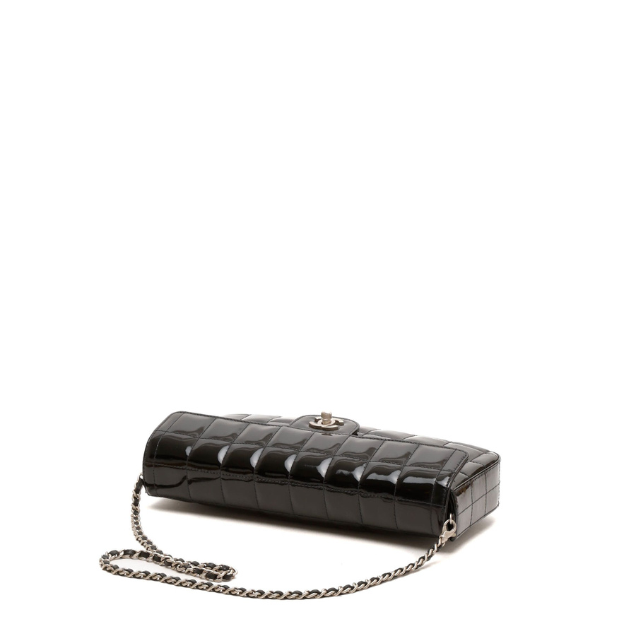 Chanel Patent East West Chocolate Bar Flap Bag