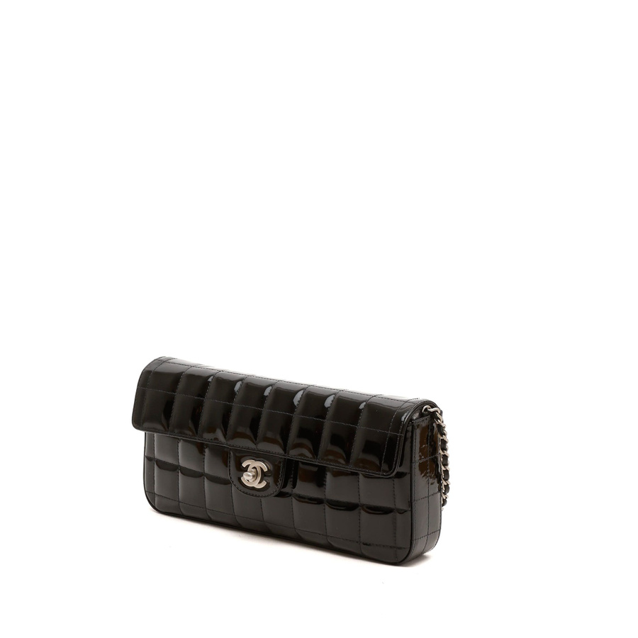 Chanel Patent East West Chocolate Bar Flap Bag