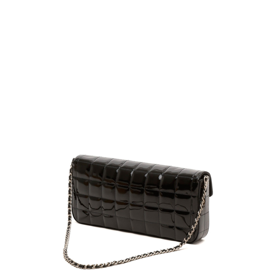 Chanel Patent East West Chocolate Bar Flap Bag