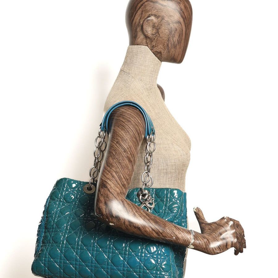 Christian Dior Patent Lady Dior Tote Bag