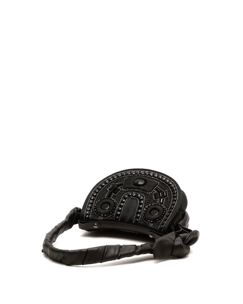 Céline Embellished Half Moon Satin Hobo Bag