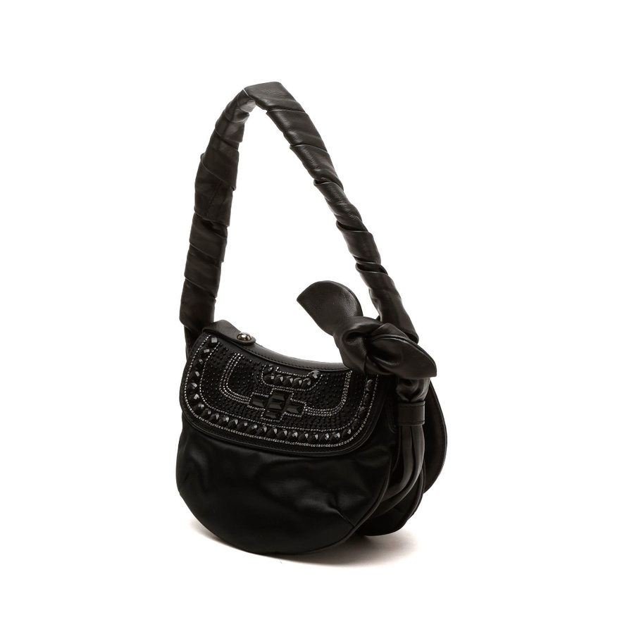 Céline Embellished Half Moon Satin Hobo Bag