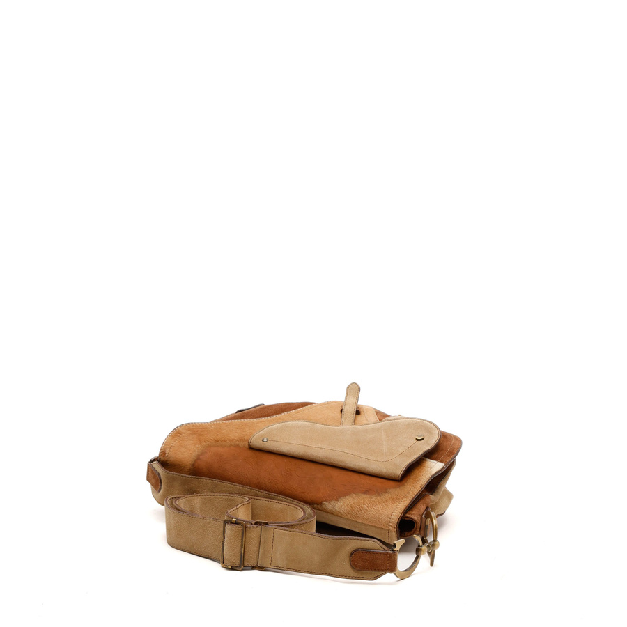 Christian Dior Suede Pony Hair Saddle Bag