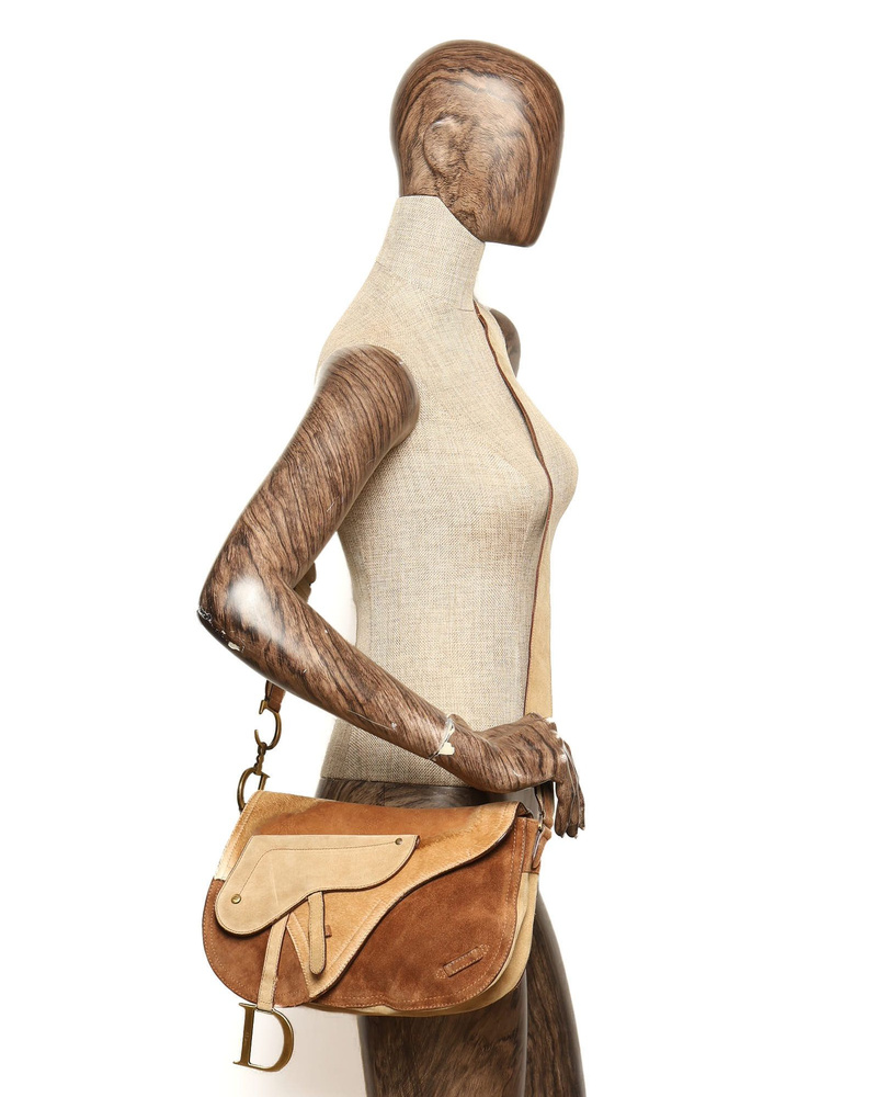 Christian Dior Suede Pony Hair Saddle Bag