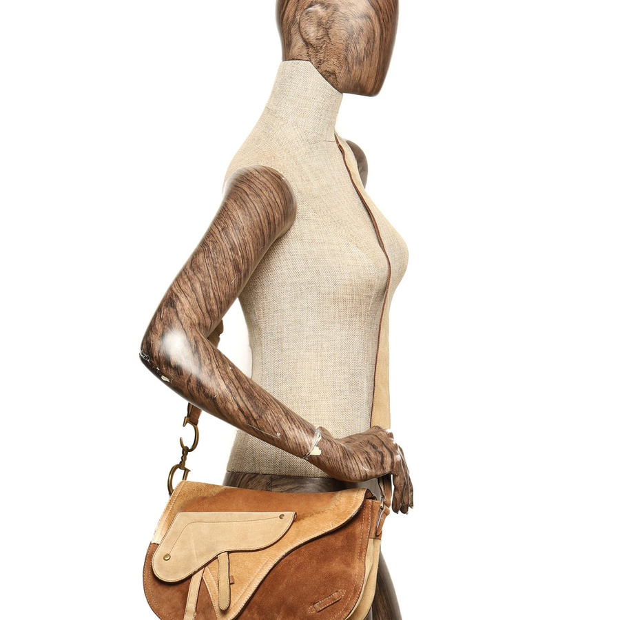 Christian Dior Suede Pony Hair Saddle Bag