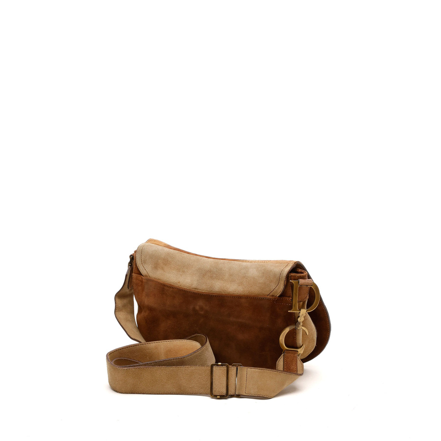 Christian Dior Suede Pony Hair Saddle Bag