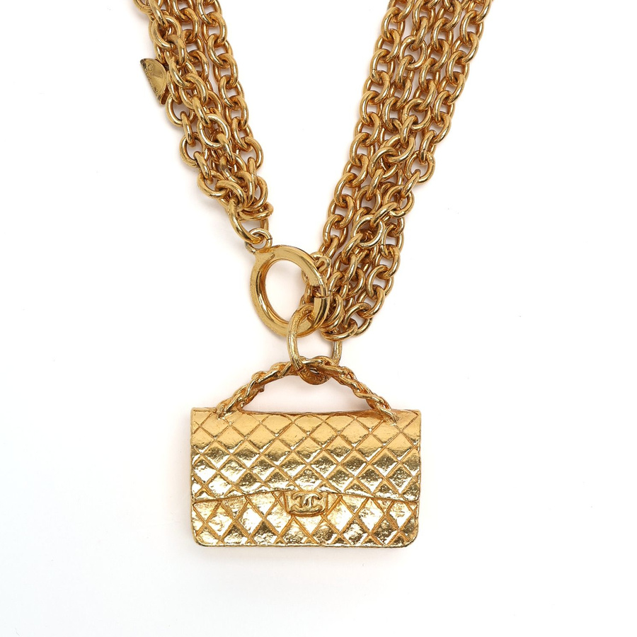 Chanel Multi Chain Flap Bag Charm Choker