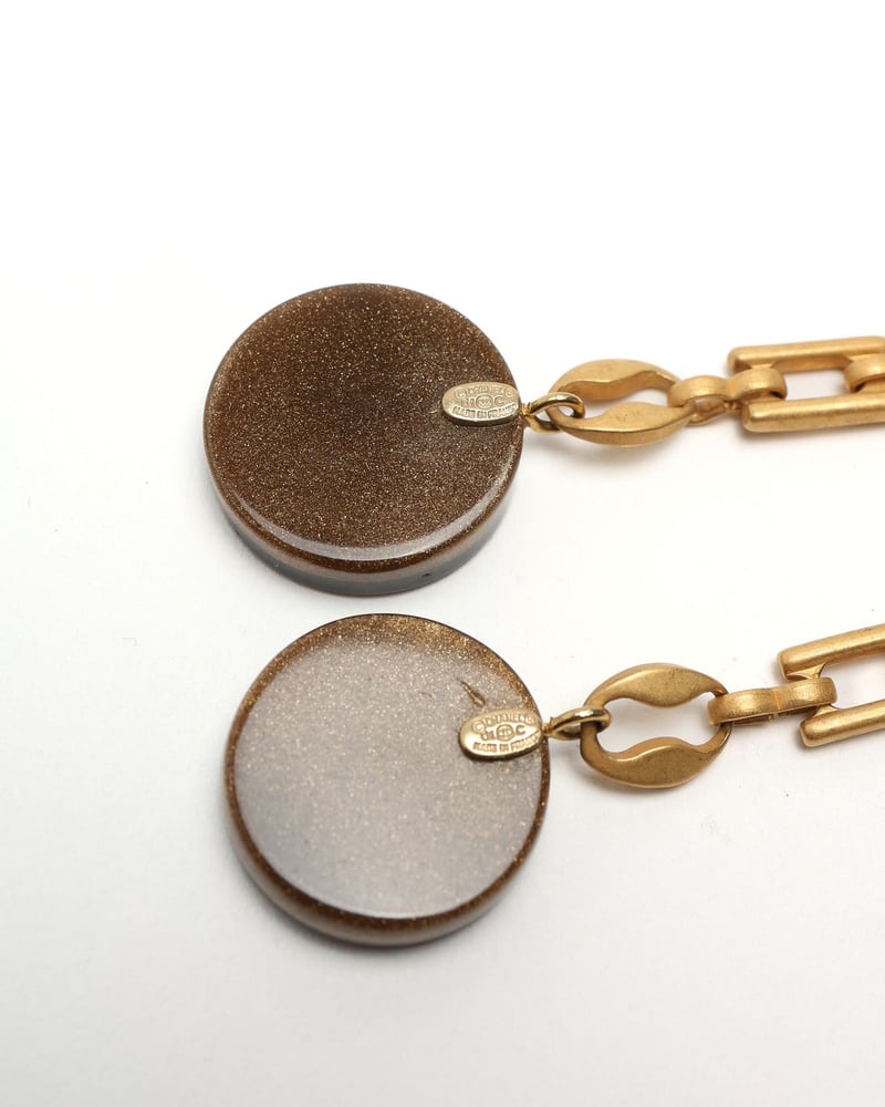 Chanel Coco Mark Resin Dangling Earrings