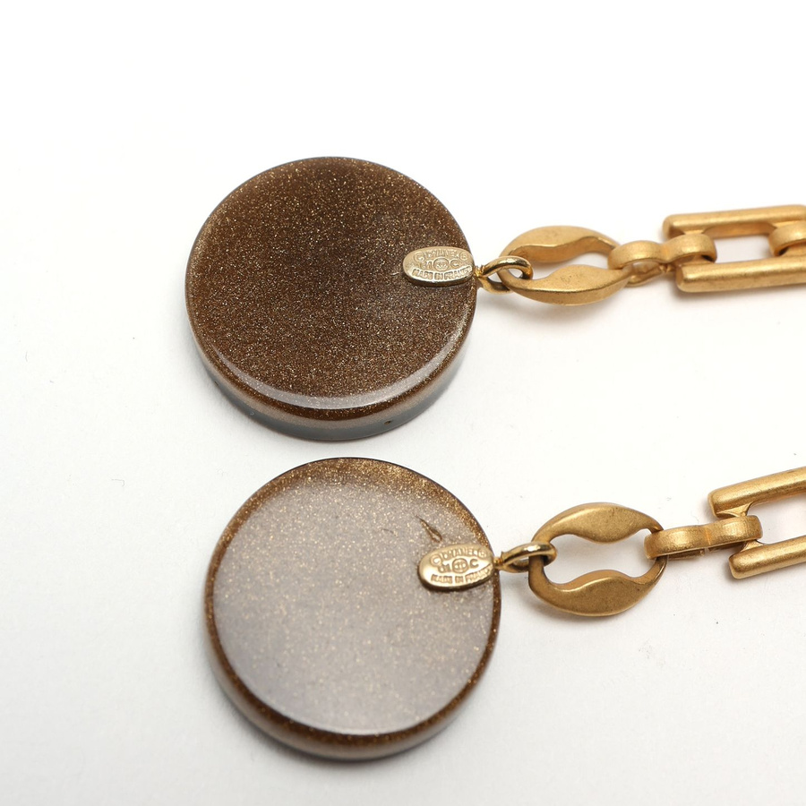 Chanel Coco Mark Resin Dangling Earrings