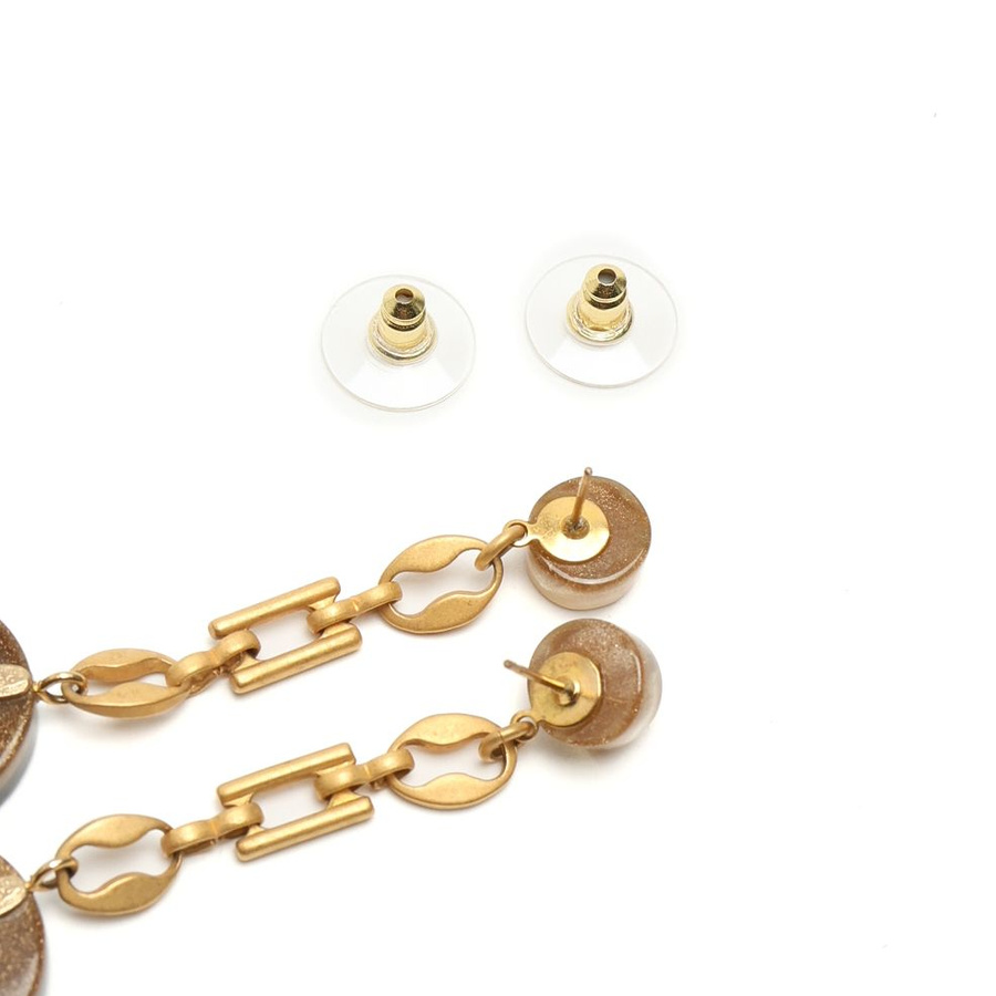 Chanel Coco Mark Resin Dangling Earrings