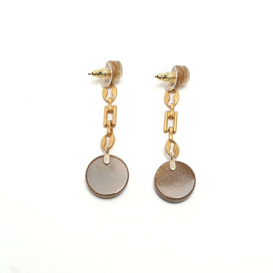 Chanel Coco Mark Resin Dangling Earrings