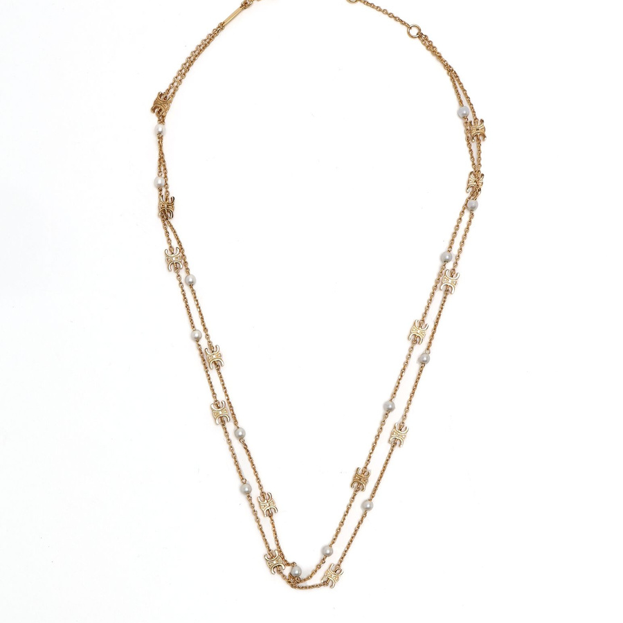 Céline Triomphe Pearl Double Necklace