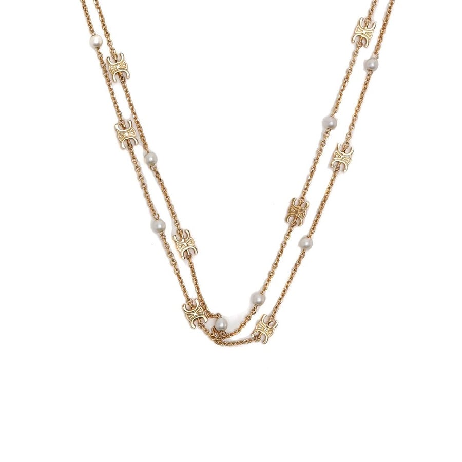 Céline Triomphe Pearl Double Necklace