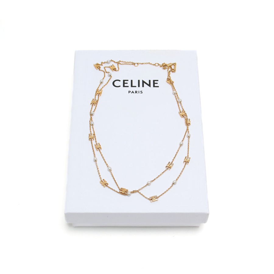 Céline Triomphe Pearl Double Necklace