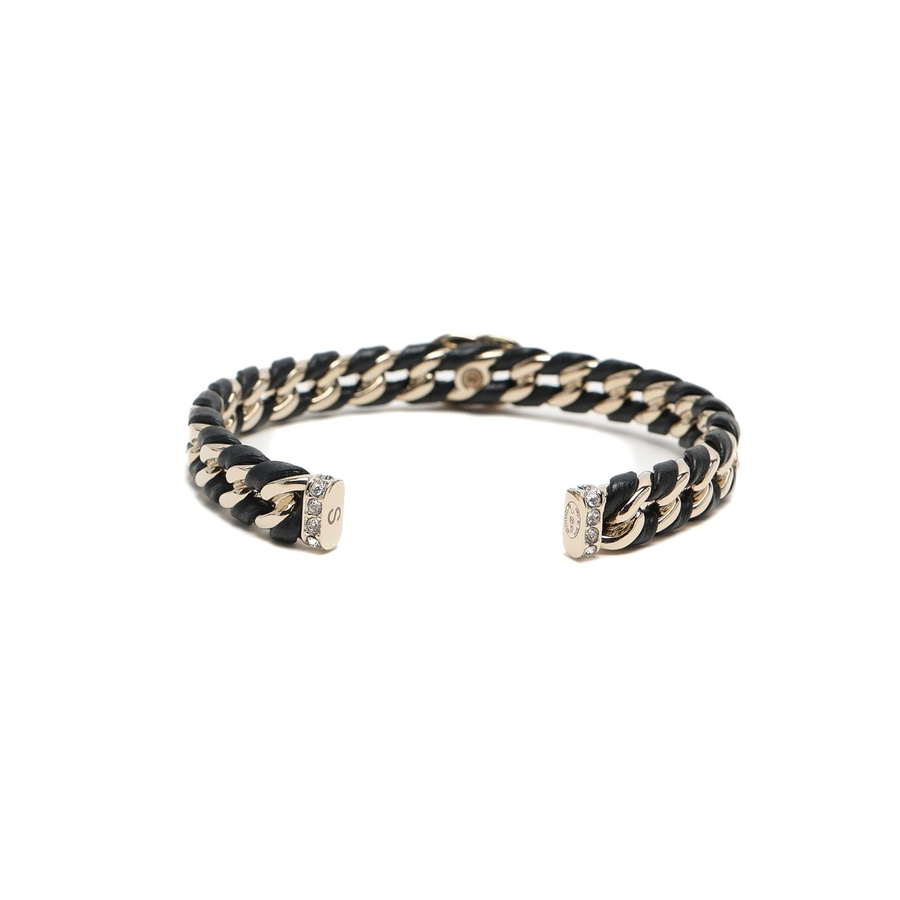 Chanel Coco Mark Leather Chain Bracelet