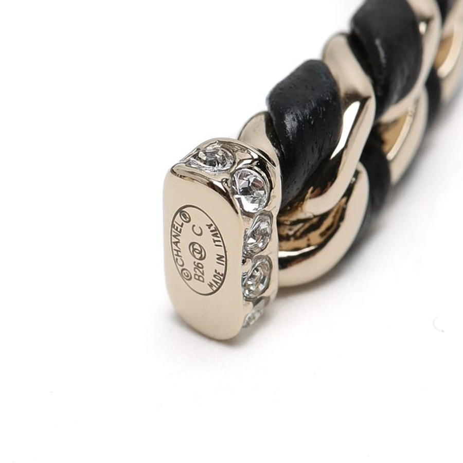 Chanel Coco Mark Leather Chain Bracelet