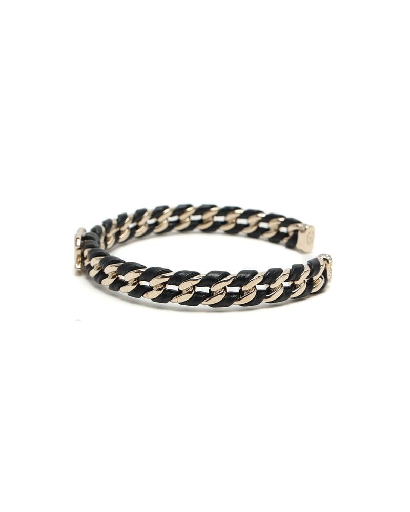 Chanel Coco Mark Leather Chain Bracelet
