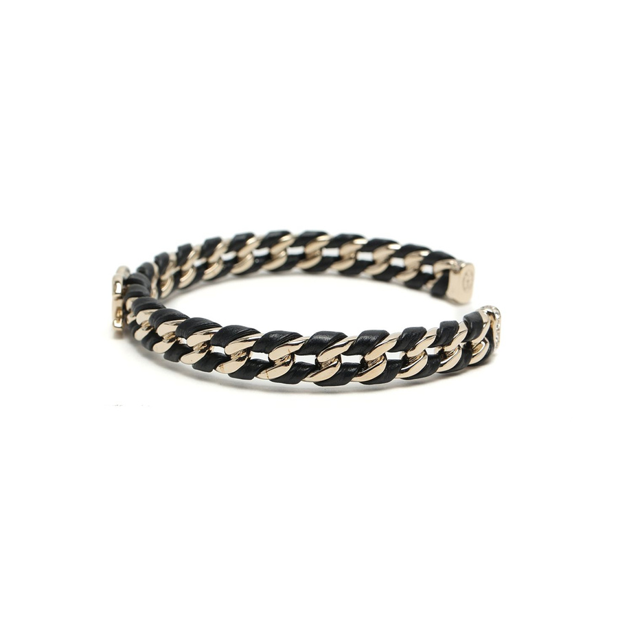 Chanel Coco Mark Leather Chain Bracelet