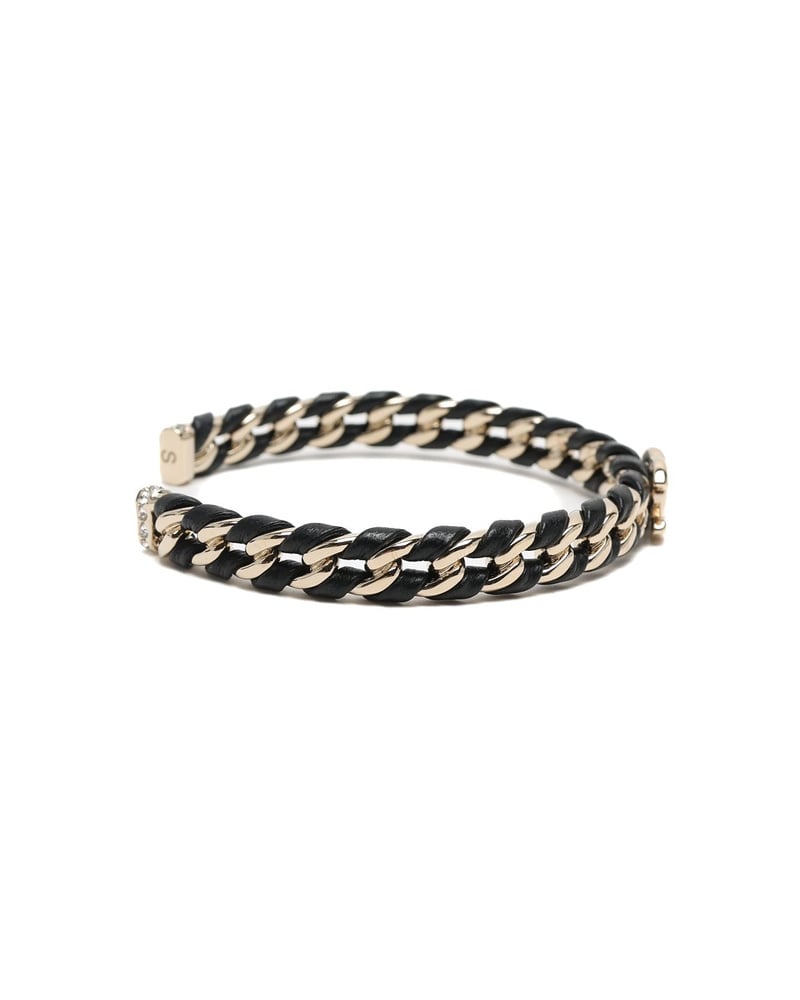 Chanel Coco Mark Leather Chain Bracelet