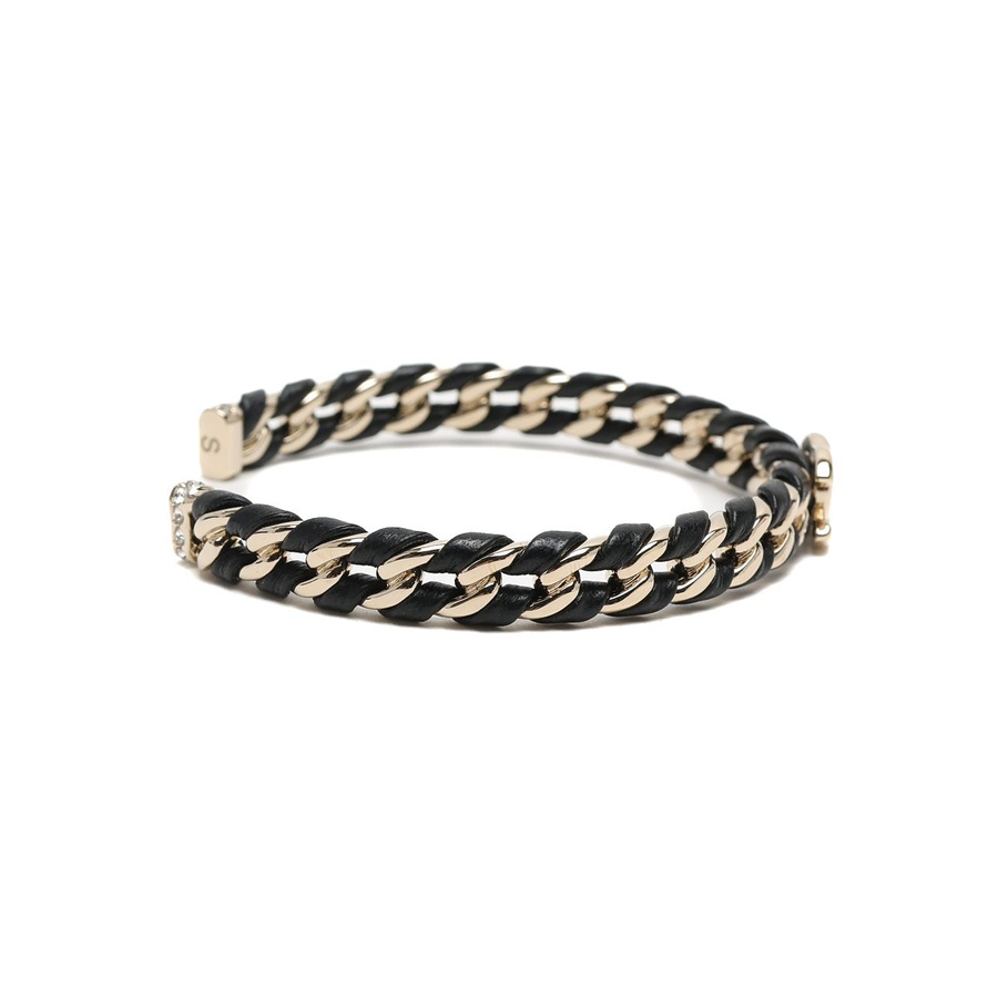 Chanel Coco Mark Leather Chain Bracelet