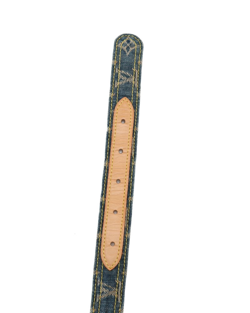 Louis Vuitton Monogram Denim Belt, Size 80