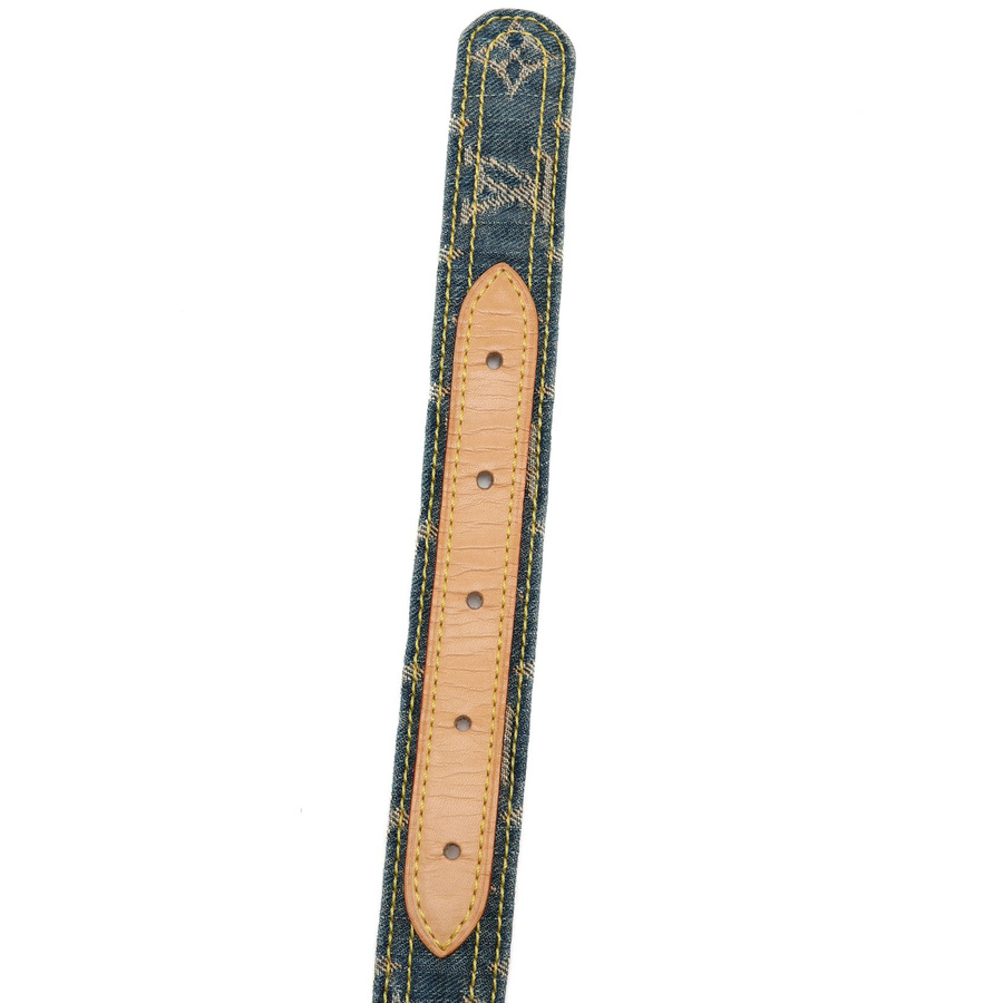 Louis Vuitton Monogram Denim Belt, Size 80