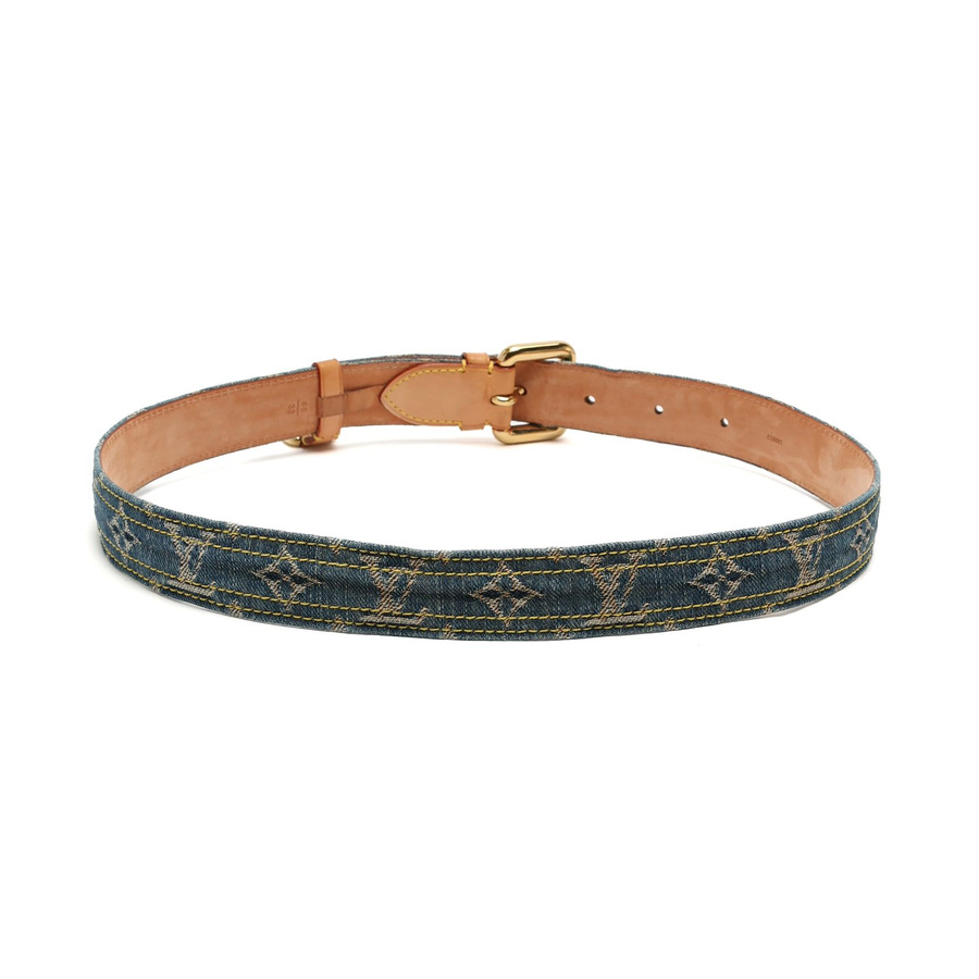 Louis Vuitton Monogram Denim Belt, Size 80
