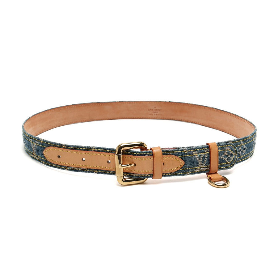 Louis Vuitton Monogram Denim Belt, Size 80