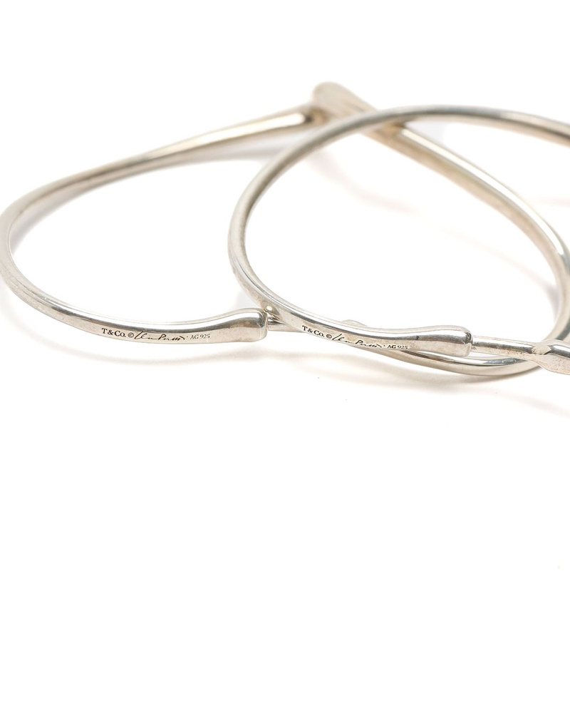 Tiffany & Co Elsa Peretti Open Heart Silver Hoop Earrings