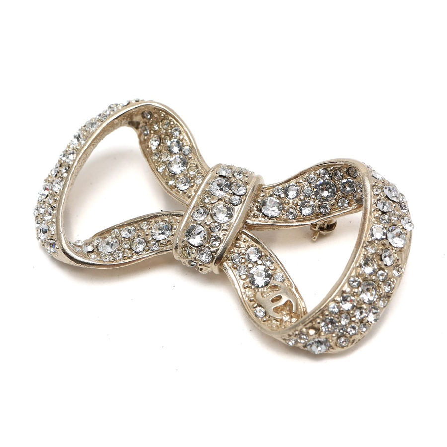 Chanel Bow Rhinestone Brooch