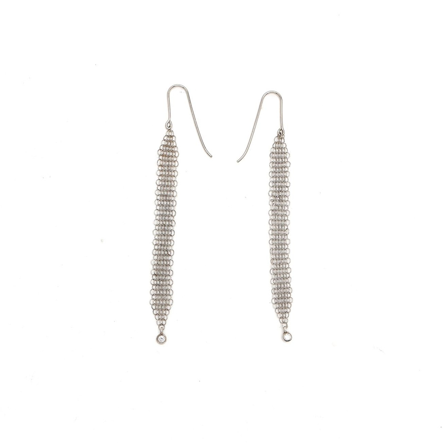 Tiffany & Co Mesh Tassel Silver Earrings