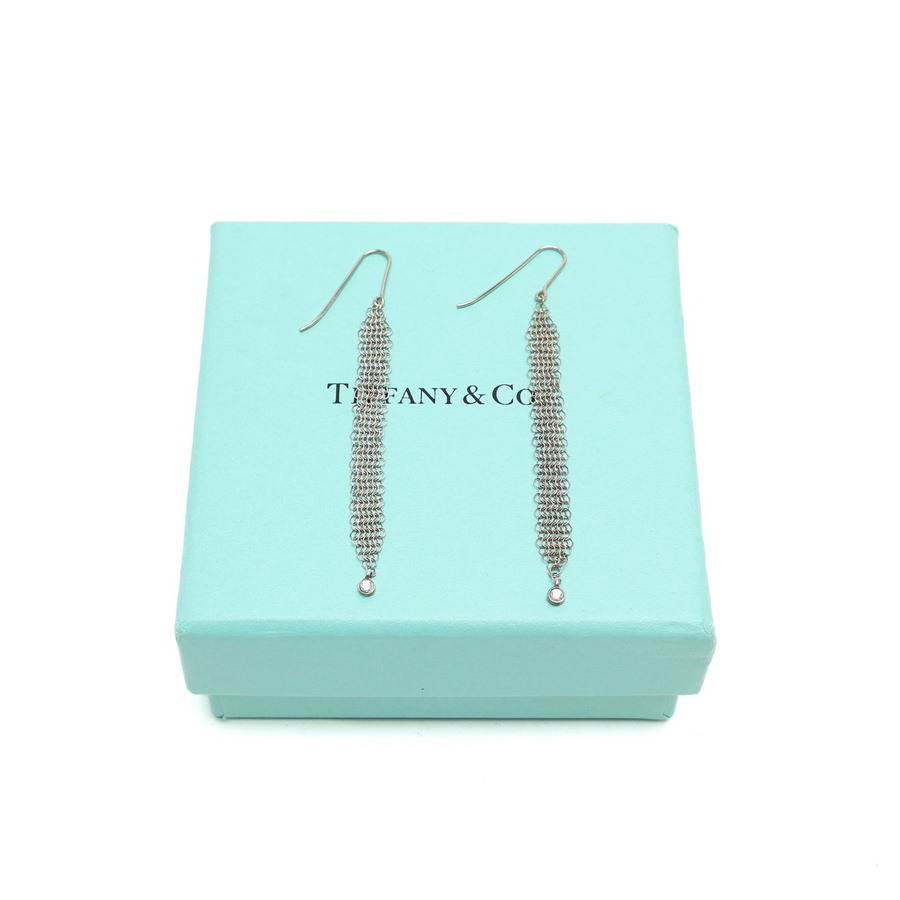 Tiffany & Co Mesh Tassel Silver Earrings