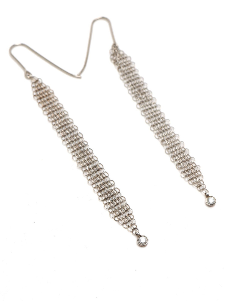 Tiffany & Co Mesh Tassel Silver Earrings