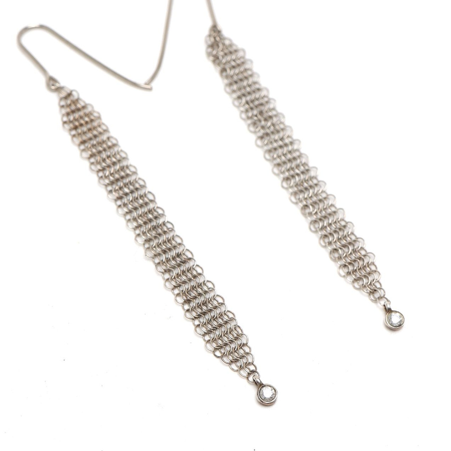 Tiffany & Co Mesh Tassel Silver Earrings