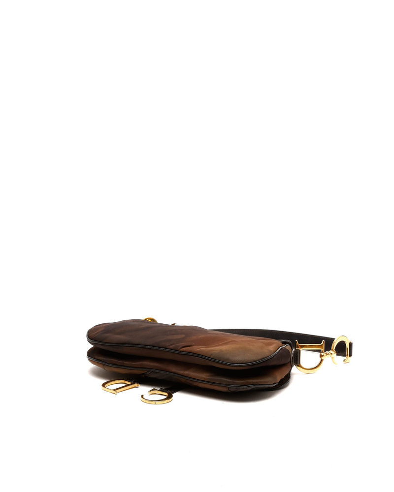 Christian Dior Printed Nylon Double Saddle Bag