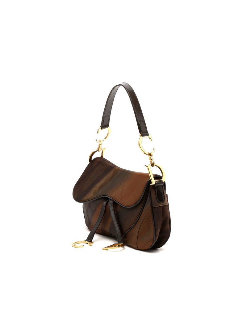 Christian Dior Printed Nylon Double Saddle Bag