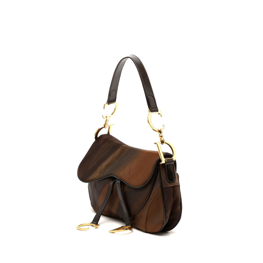 Christian Dior Printed Nylon Double Saddle Bag