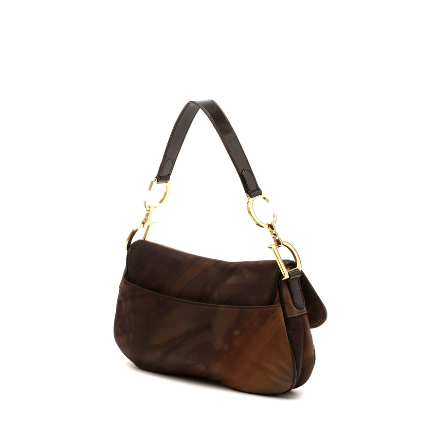 Christian Dior Printed Nylon Double Saddle Bag