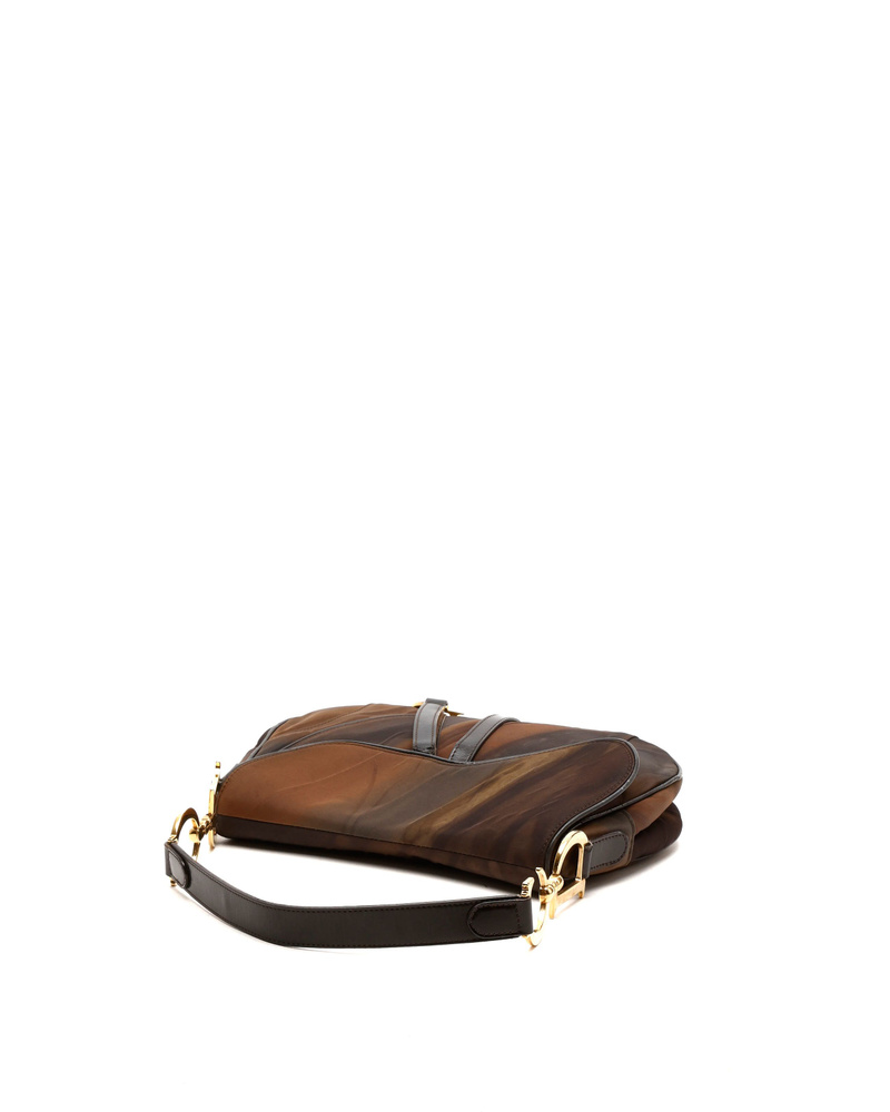Christian Dior Printed Nylon Double Saddle Bag